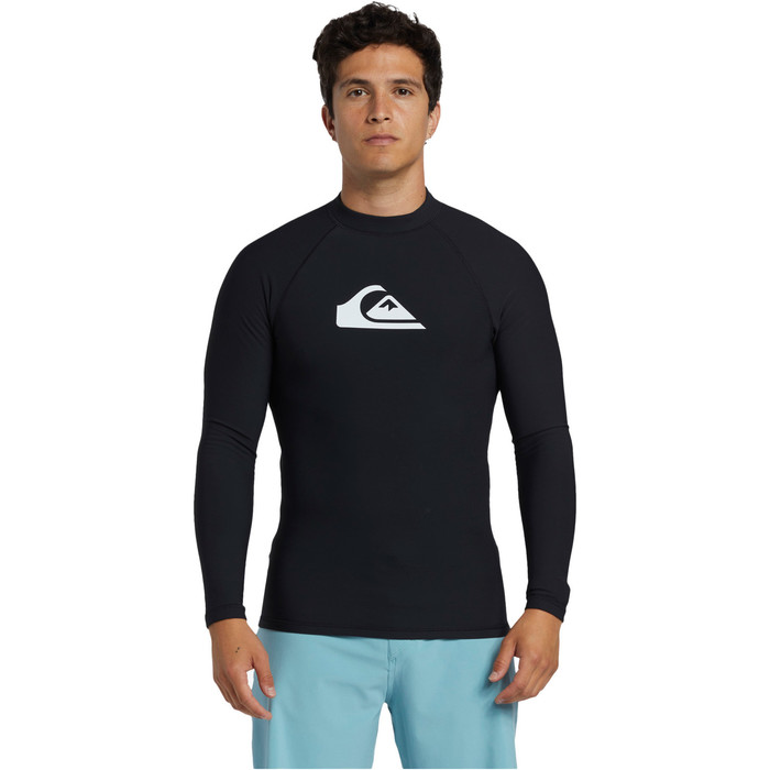 2023 Quiksilver Mens Heater Long Sleeve Rash Vest EQYWR03308 - Black