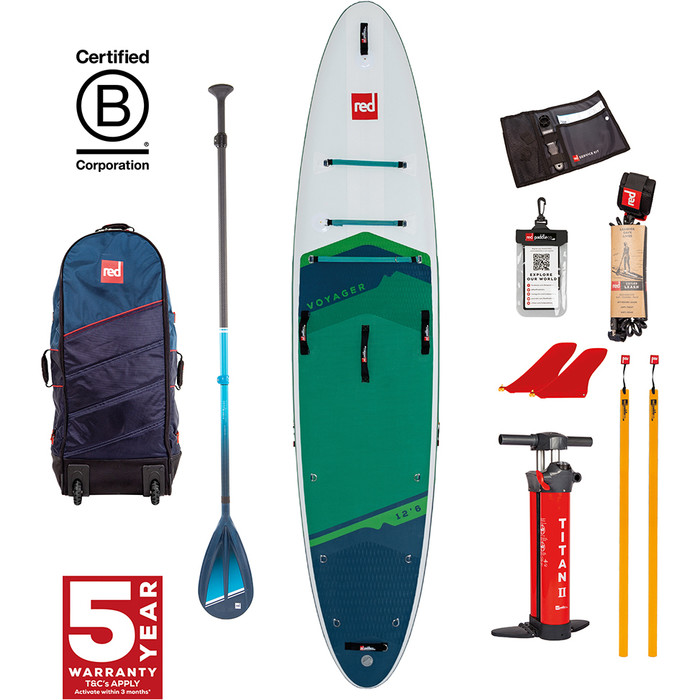 2024 Red Paddle Co 12'6'' Voyager Msl Stand Up Paddle Board, Tasche, Pumpe, Paddel & Leine Robustes Paket 001-012-002-0078 -