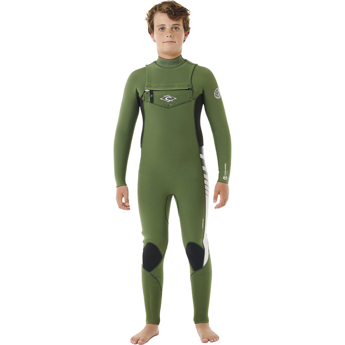 2023 Rip Curl Junior Dawn Patrol 5/3mm Chest Zip Wetsuit 13JBFS - Green