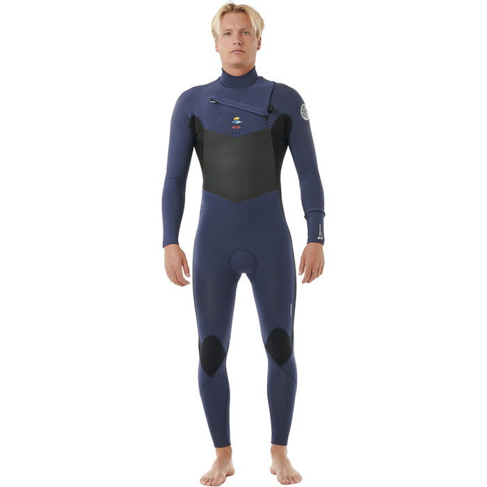 2024 Rip Curl Mens Dawn Patrol 4/3mm Chest Zip Wetsuit 157MFS - Navy