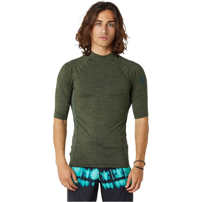 2023 Rip Curl Mnner Dawn Patrol UPF Performance Kurzrmelige Lycra-Weste 14BMRV - Olive Marle