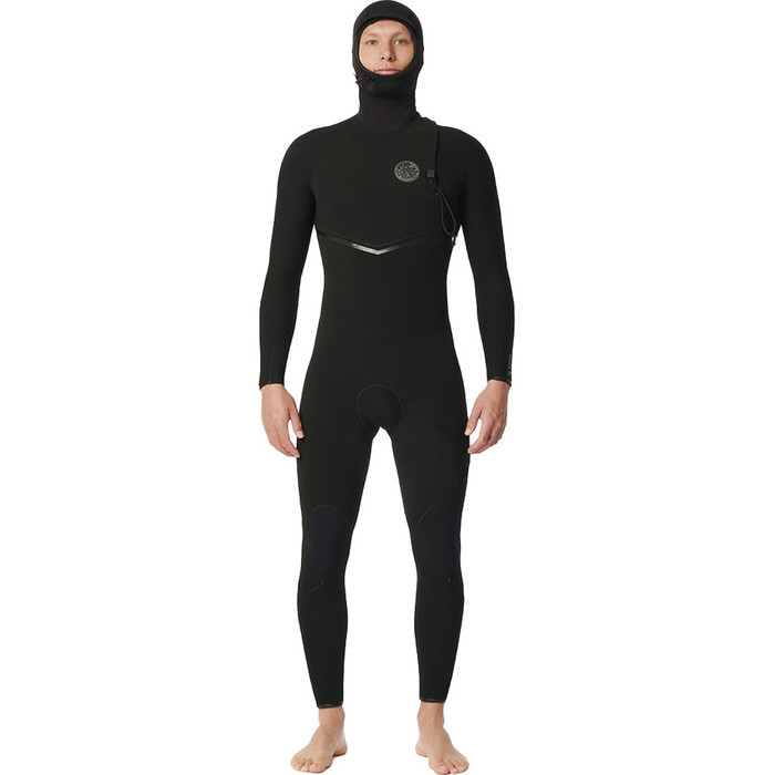 2023 Rip Curl Mens E-Bomb 4/3mm Zip Free Hooded Wetsuit 14RMFS - Black