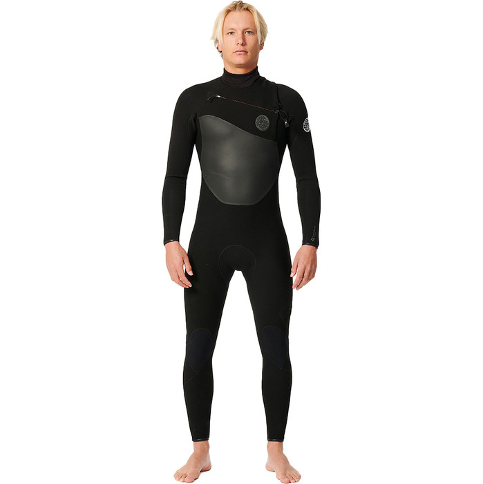 2024 Rip Curl Mens Flashbomb 4/3mm Chest Zip Wetsuit 14KMFS - Black