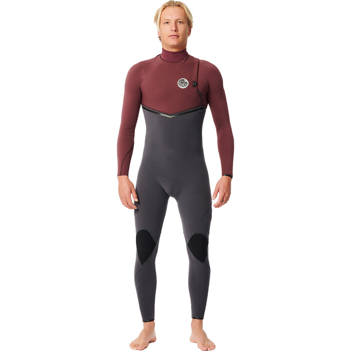 2024 Rip Curl Mens Flashbomb Pro 4/3mm Zip Free Wetsuit 14NMFS - Maroon