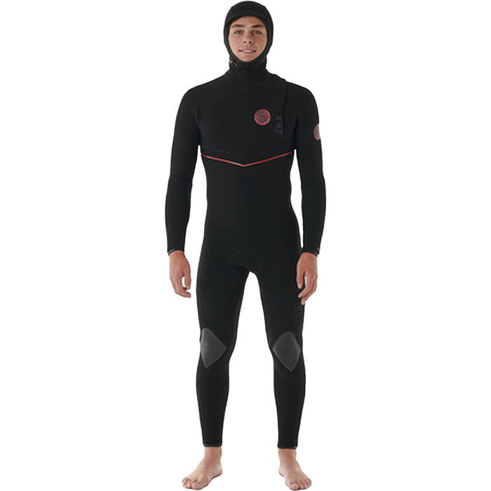 2024 Rip Curl Mens Flashbomb Fusion 5/4mm Zip Free Hooded Wetsuit 164MFS - Black