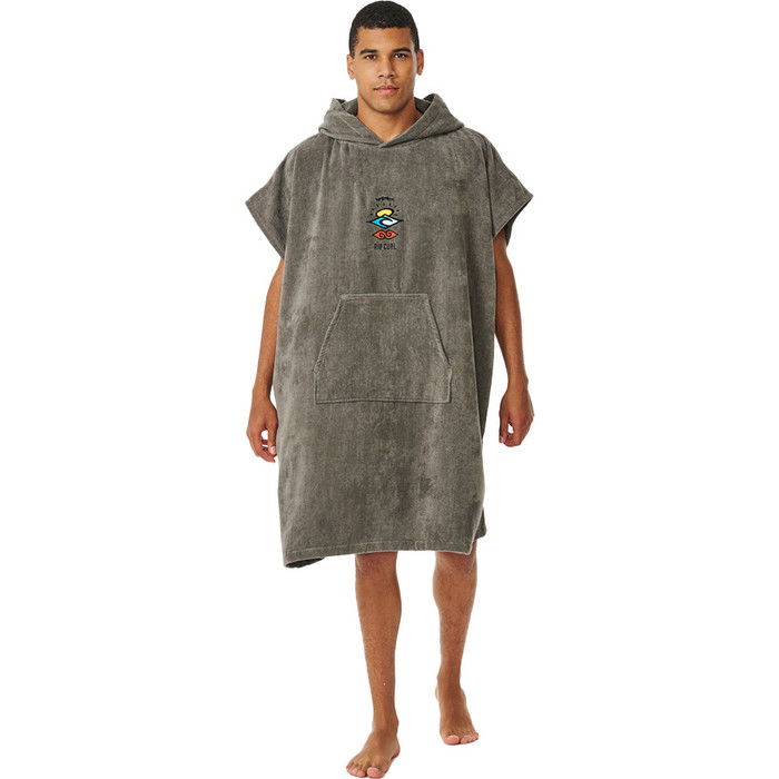 2024 Rip Curl Mens Logo Kapuzenhandtuch ndern Robe / Poncho 00GMTO - Grau