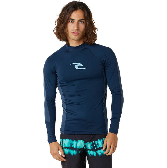 2024 Rip Curl Mnner Waves UPF Performance Langrmelige Lycra-Weste 141MRV - Dark Navy