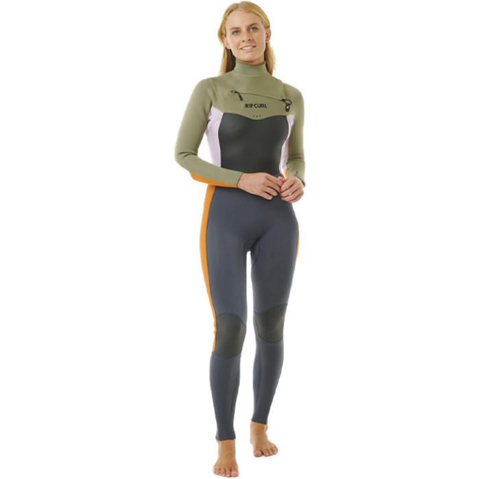 2023 Rip Curl Womens Dawn Patrol 4/3mm Chest Zip Wetsuit 14TWFS - Charcoal