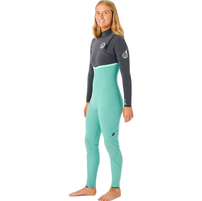 2023 Rip Curl Frauen E-Bomb 4/3mm Zip-frei Neoprenanzug WSMYIG - Green