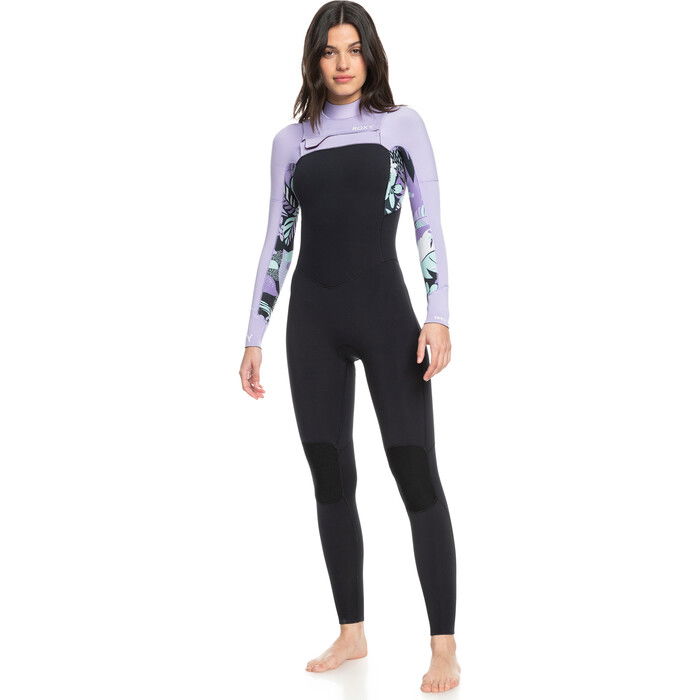 2024 Roxy Frauen Swell Series 3/2mm Gbs Brustreiverschluss Neoprenanzug ERJW103122 - Anthracite Splash