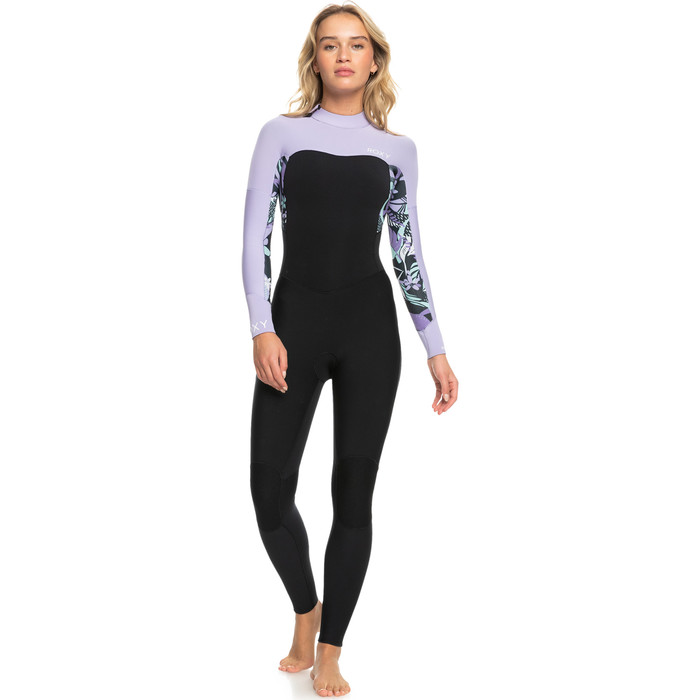 2024 Roxy Frauen Swell Series 4/3mm Gbs Rckenreiverschluss Neoprenanzug ERJW103124 - Anthracite Splash