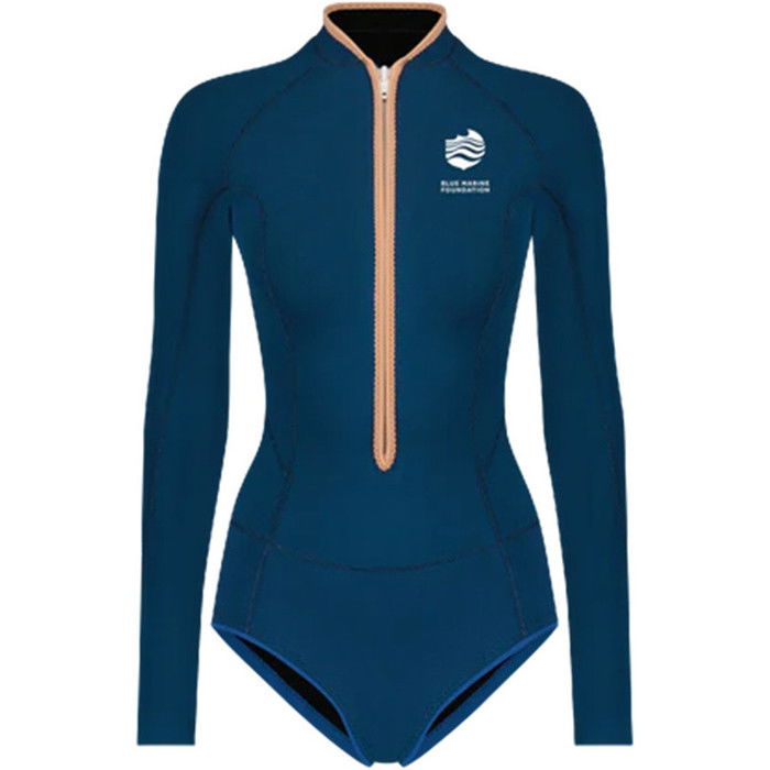 2024 Wallien Womens Yulex Horizonia 1.5mm Front Zip Springsuit 101006 - Blue Marine