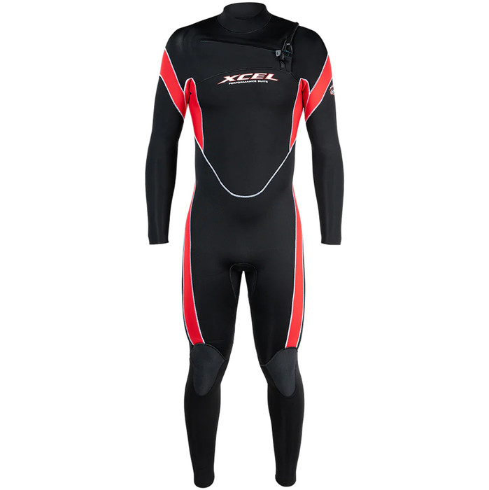 2024 Xcel Mnner Infiniti Solution 3/2mm Brustreiverschluss Neoprenanzug MN320ZA2B - Black / Red