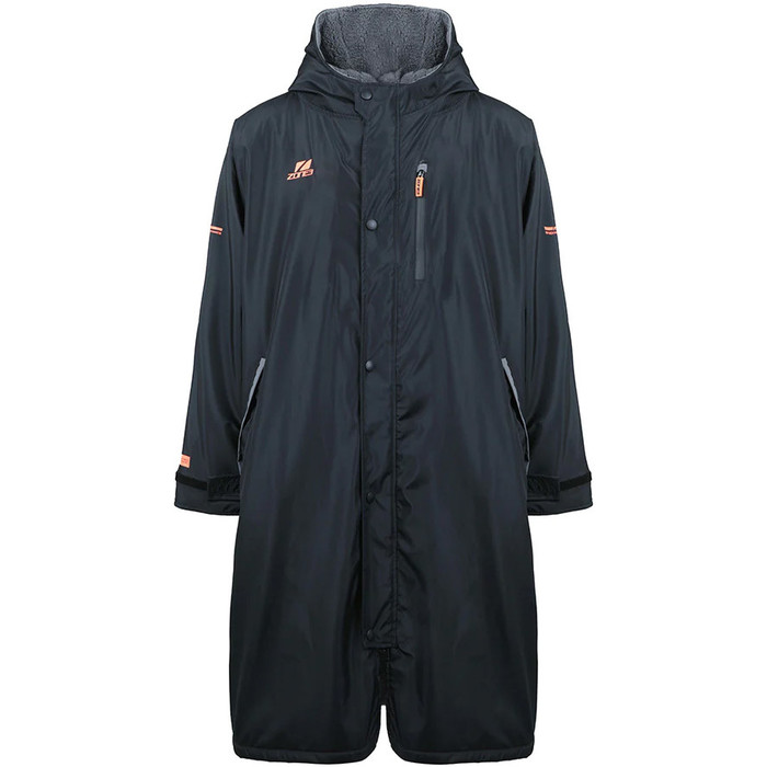 2024 Zone3 Recycled Heat-Tech Polar Fleece Parka Change Robe CW23UHTCR123 - Black / Orange