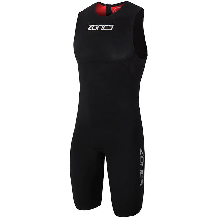 2024 Zone3 Mnner Streamline Rckenreiverschluss rmellos Shorty Swimskin SS18MSTL101 - Black / Red