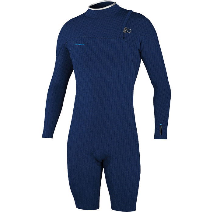 2024 O'Neill Mens Hyperfreak Comp-X 2mm Long Sleeve Zipfree Shorty Wetsuit 5572 - Abyss