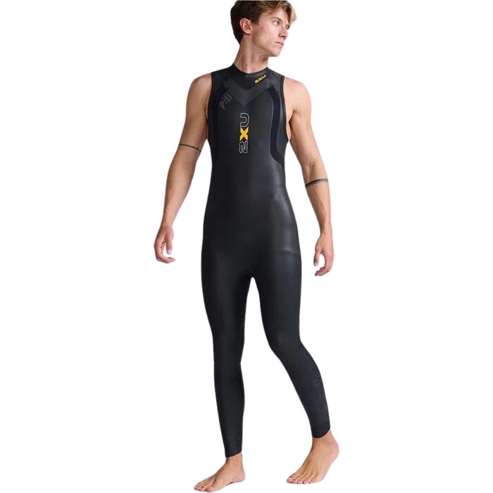 2024 2XU Mens Propel P:1 Sleeveless Swim Wetsuit MW4992c - Black / Ambition