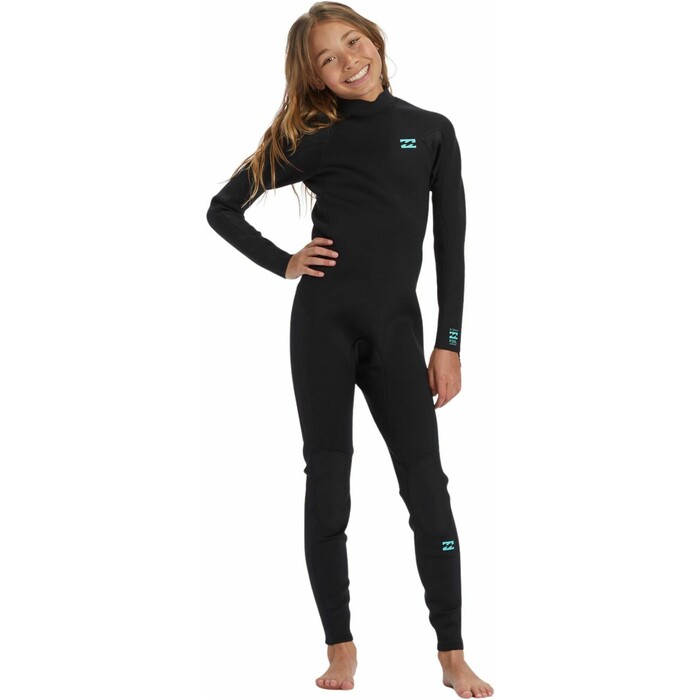 2024 Billabong Junior Foil 3/2mm Flatlock Rckenreiverschluss Neoprenanzug ABBW100141 - Black