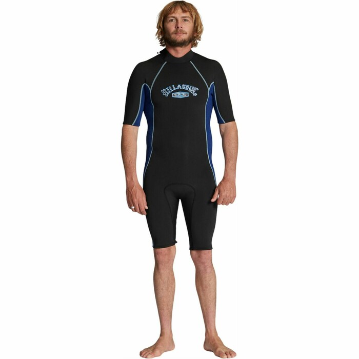 2024 Billabong Mens Absolute 2mm Flatlock Back Zip Shorty Wetsuit ABYW500117 - Dark Royal