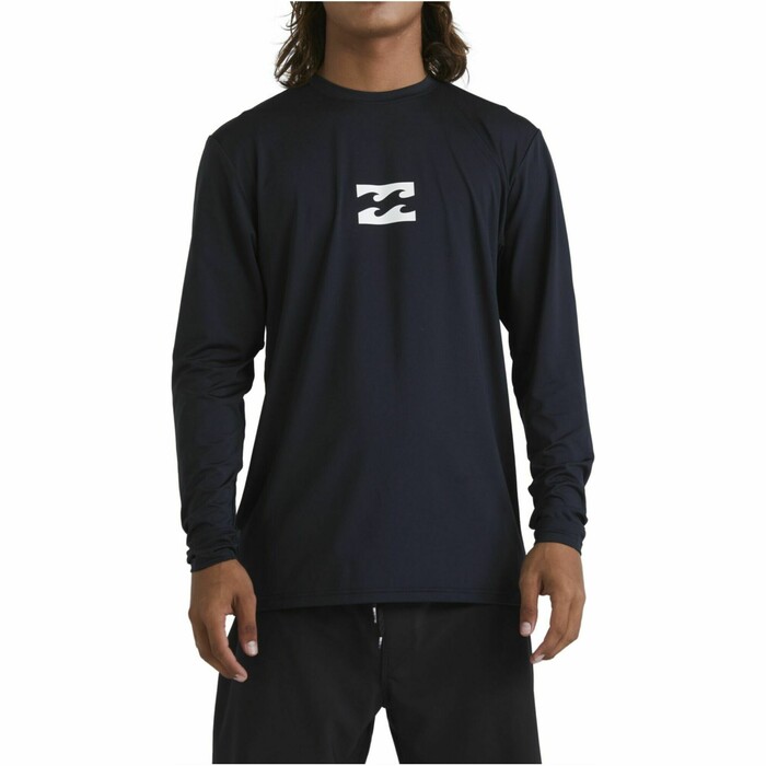 2024 Billabong Mens All Day Wave UV50 Loose Fit Long Sleeve Rash Vest ABYWR03025 - Black