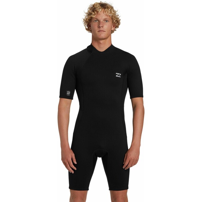 2024 Billabong Mens Foil 2mm Back Zip Shorty Wetsuit ABYW500122 - Black