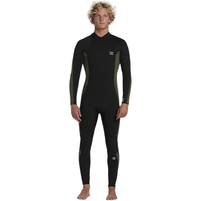 2024 Billabong Mens Foil 3/2mm Flatlock Back Zip Wetsuit ABYW100233 - Moss