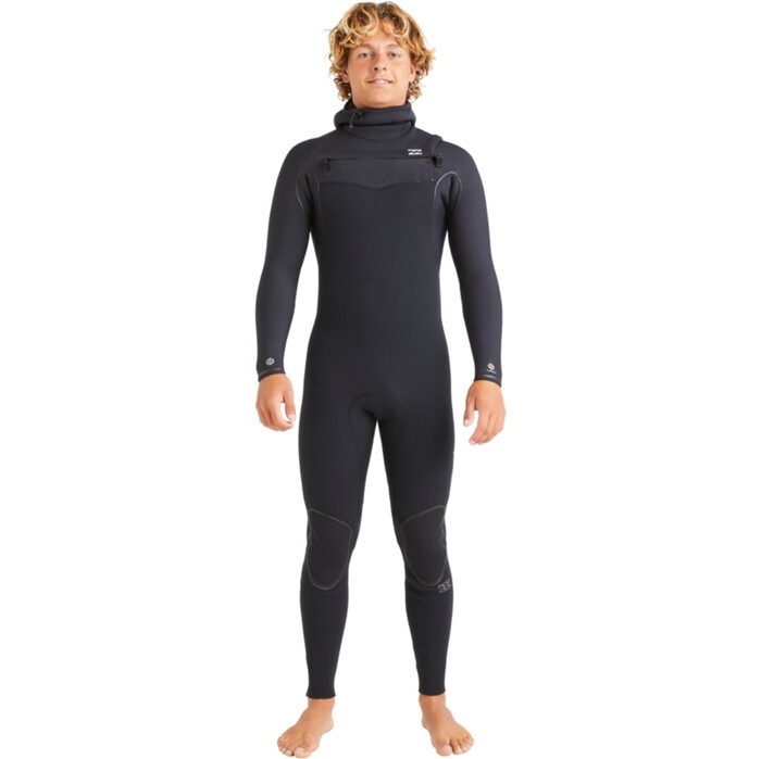 2024 Billabong Mens Furnace Natural 4/3mm Hooded Chest Zip Wetsuit ABYW200123 - Black