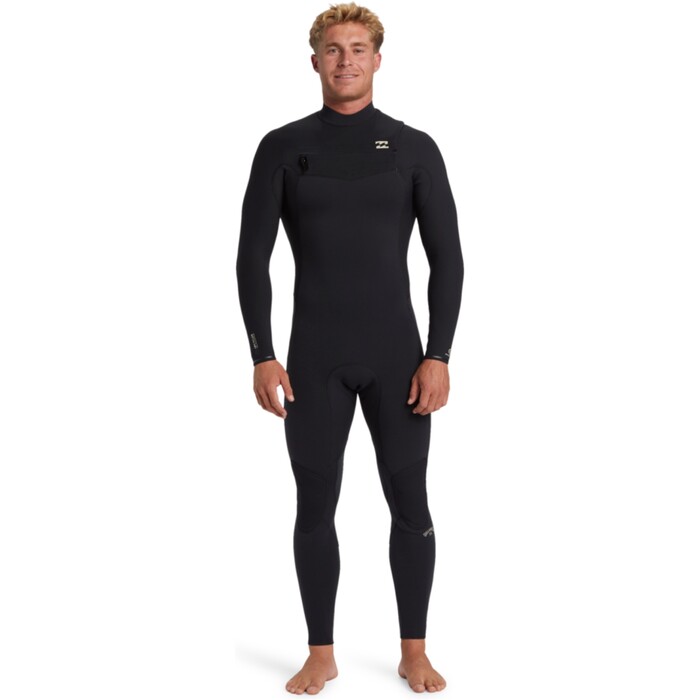 2024 Billabong Mens Revolution Natural 4/3mm Chest Zip Wetsuit ABYW100267 - Black