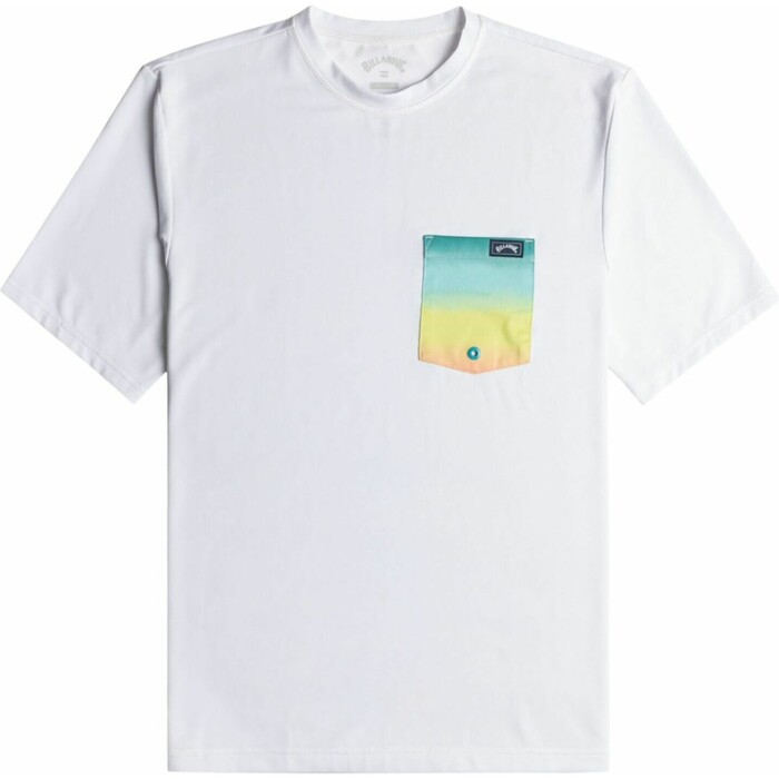 2024 Billabong Mnner Team Pocket UV50 Short Sleeve Surf T-Shirt EBYWR03004 - White