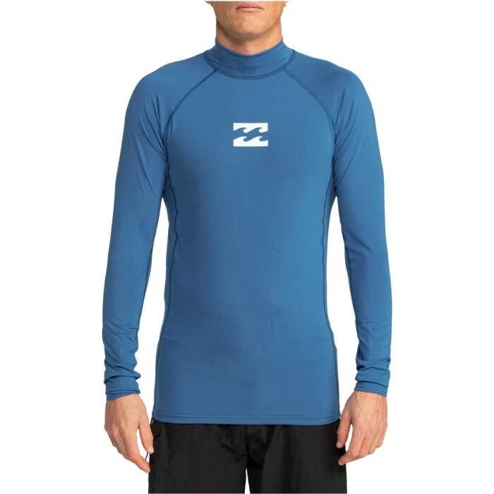 2024 Billabong Mens Wave All Day Long Sleeve Rash Vest EBYWR00102 - Dark Blue