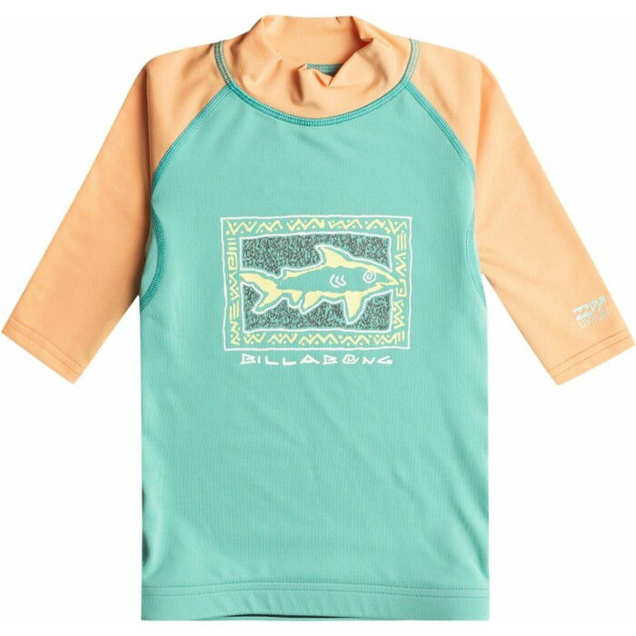 2024 Billabong Kleinkind Sharky UV50 Kurzarm-Lycraweste EBTWR03001 - Poolside Blue