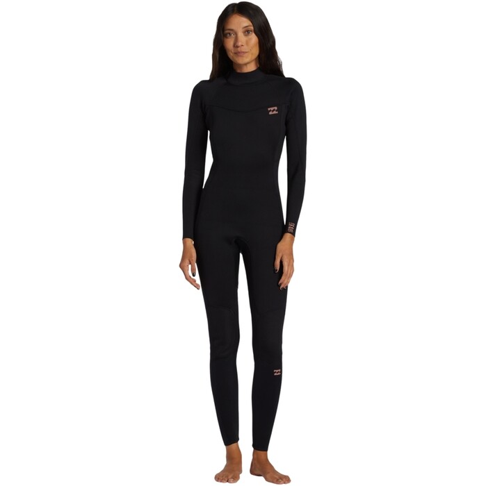 2024 Billabong Frauen Foil 4/3mm Rckenreiverschluss Neoprenanzug ABJW100185 - Washed Black