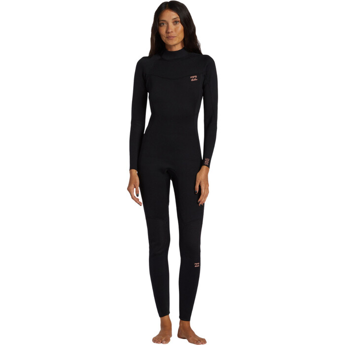 2024 Billabong Frauen Foil 3/2mm Rckenreiverschluss Gbs Neoprenanzug ABJW100184 - Black