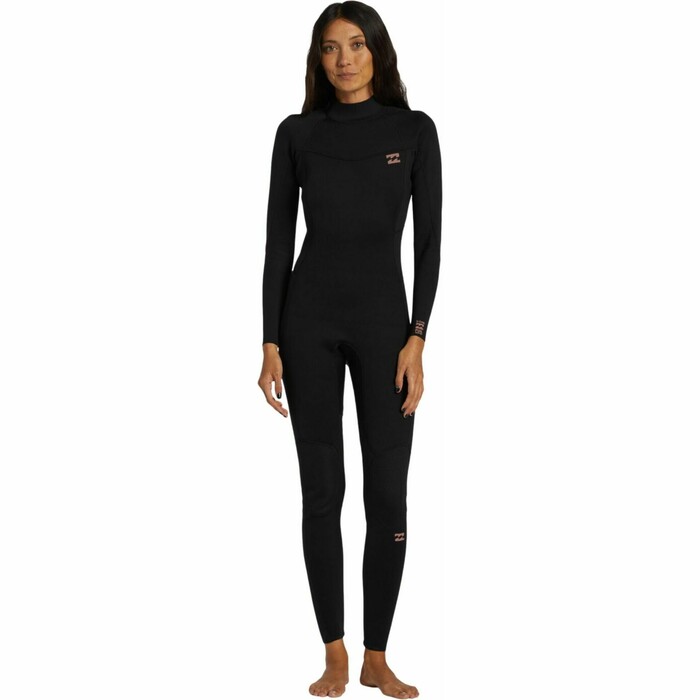 2024 Billabong Frauen Foil 3/2mm Flatlock Rckenreiverschluss Neoprenanzug ABJW100183 - Black