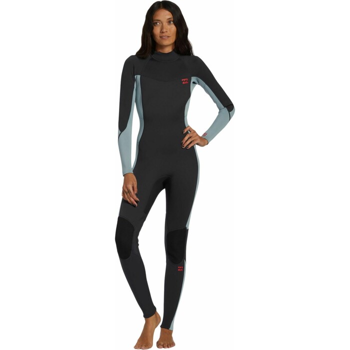 2024 Billabong Frauen Foil 3/2mm Flatlock Rckenreiverschluss Neoprenanzug ABJW100183 - Washed Black