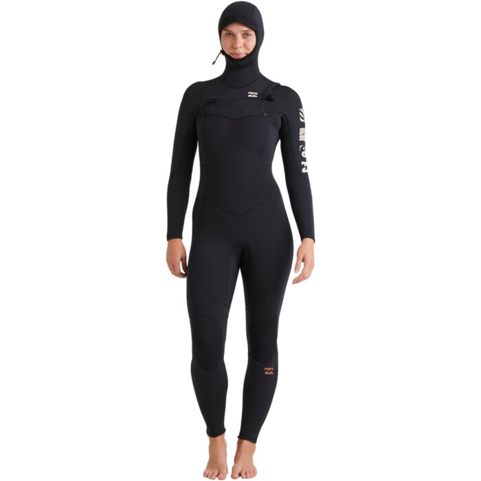 2024 Billabong Womens Synergy Natural 5/4mm Hooded Chest Zip Wetsuit ABJW100217 - Night Fall