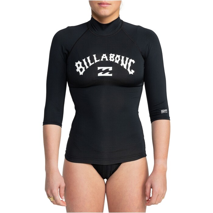 2024 Billabong Frauen Tropic Surf Kurzarm-Lycra-Weste EBJWR03019 - Black