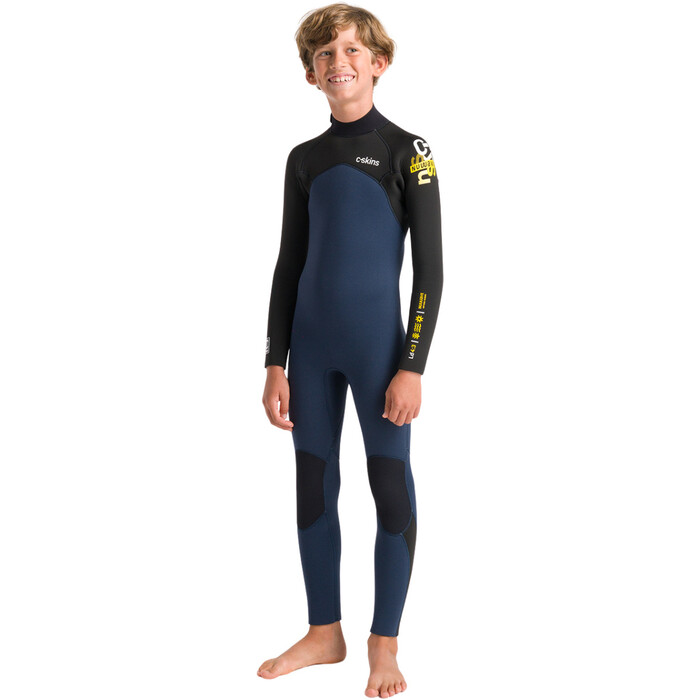 2024 C-Skins Junior NuWave Legend 4/3mm Back Zip Wetsuit C-NLE43JBZ - Bluestone / Black / Multi