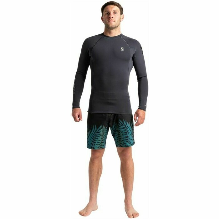 2024 C-Skins Mens Session 2/2mm Long Sleeve Wetsuit Vest C-SE22VELS - Anthracite / Black