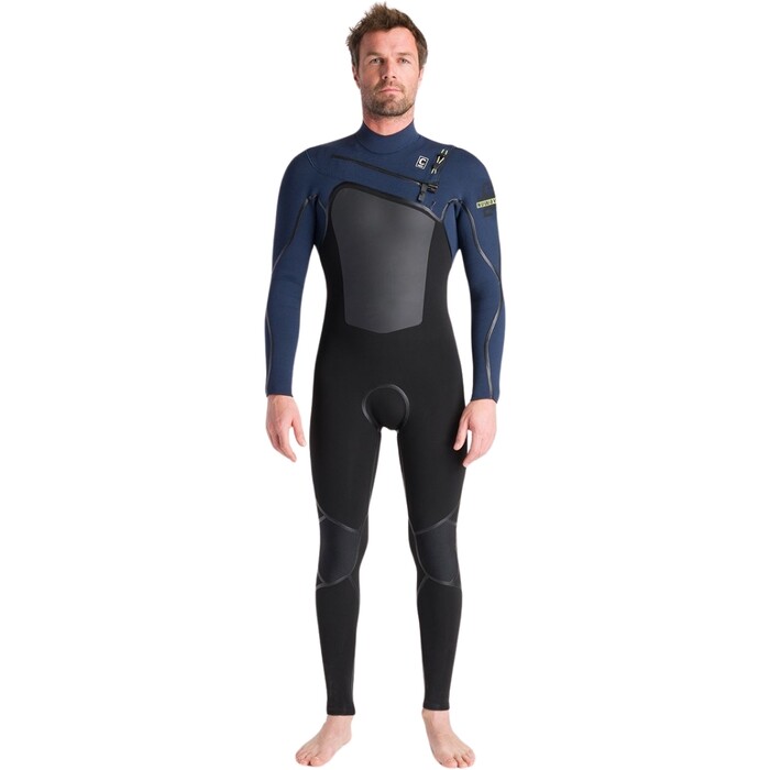 2024 C-Skins Mens NuWave Wired 5/4mm Chest Zip Wetsuit C-NWI54MCZ - Black / Bluestone x / Cool Green