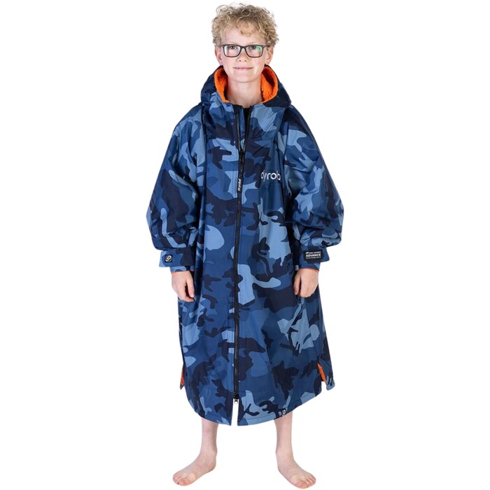 2024 Dryrobe Advance Junior Langarmshirt Zum Wechseln Robe V3KSLSDA - Blue Camo / Orange