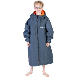 2024 Dryrobe Advance Junior Langrmelig Zum Wechseln Robe V3KSLSDA - Dunkelgrau / Orange