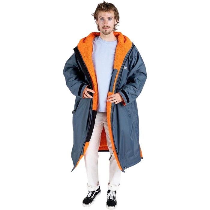 2024 Dryrobe Advance Langrmliges Wickelkleid Robe V3 DALSV3 - Charcoal Grey / Orange