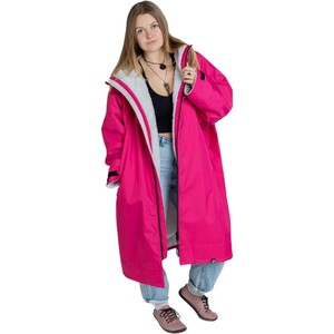 2024 Dryrobe Advance Langrmeliges Wickelkleid Robe V3 DALSV3 - Pink / Hellgrau