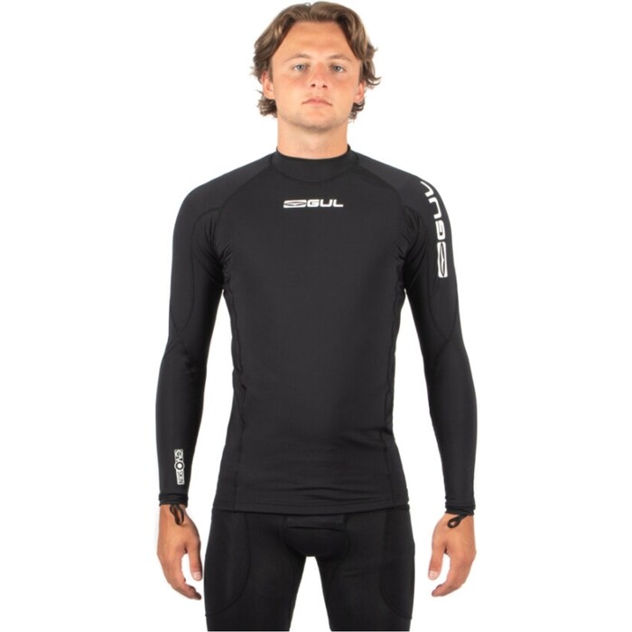 2024 Gul Mens Code Zero Evoskin Long Sleeve Rash Vest CZ0001 - Black