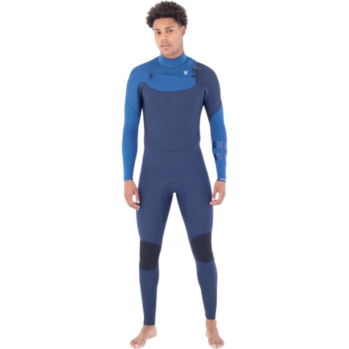 2024 Hurley Mens Advant 4/3mm Chest Zip Wetsuit MFS0013423 - Faint Blue