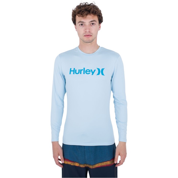 2024 Hurley Mens One And Only Quickdry Long Sleeve Rash Vest MAT0001020 - Sea Haze