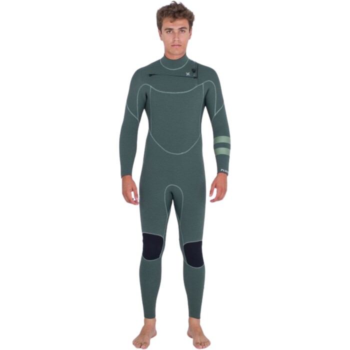 2024 Hurley Mens Plus 4/3mm Chest Zip Wetsuit MFS0012403 - Black Petina