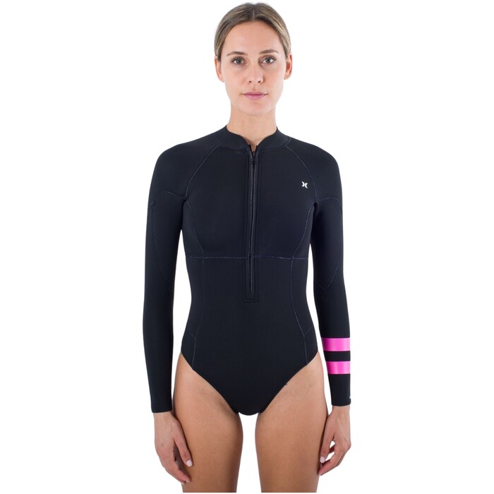 2024 Hurley Womens Advant 2mm Front Zip Springsuit WSS0013202 - Black