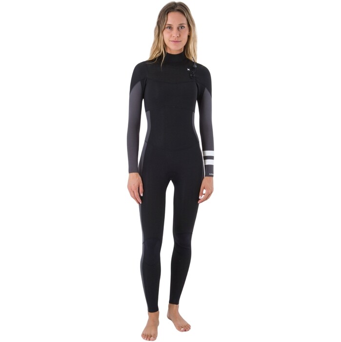 2024 Hurley Frauen Advant 4/3mm Brustreiverschluss Neoprenanzug WFS0013403 - Black